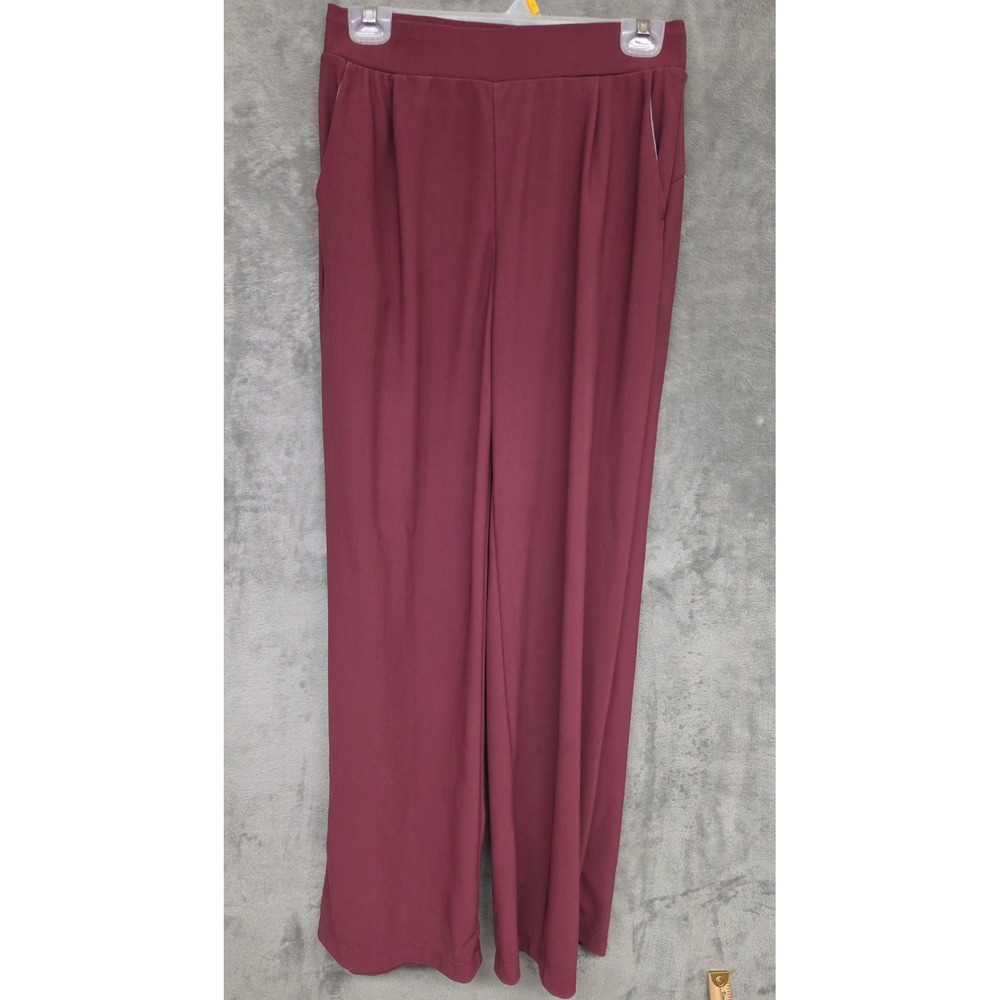 Halara Pants Flex High Waisted Body Sculpt Waist-Slimming Pocket Micro Burgandy